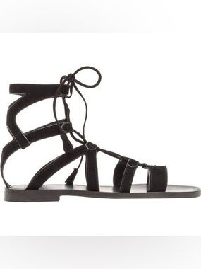 Frye Black Lace-Up Gladiator Sandals